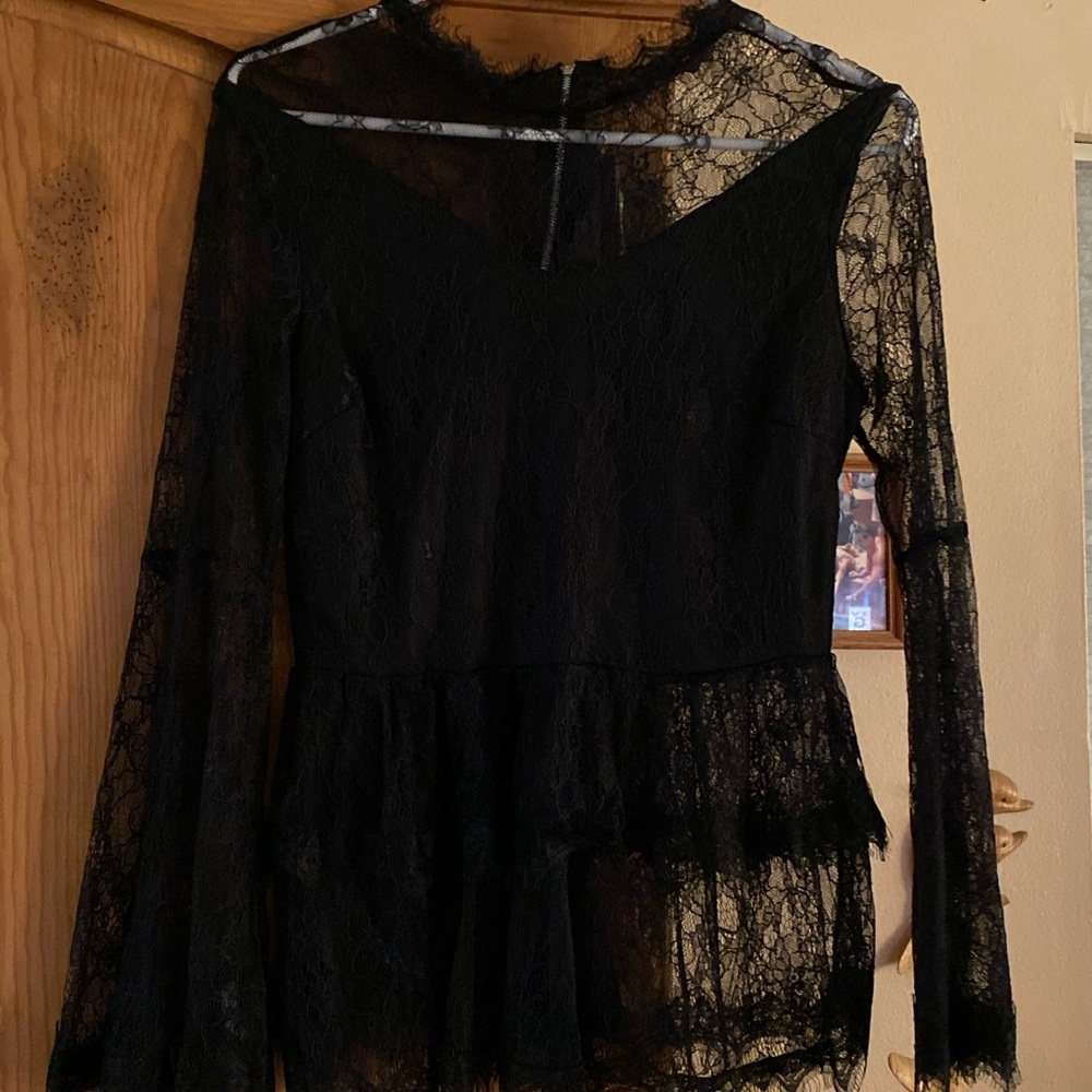 Lace, bell sleeve top